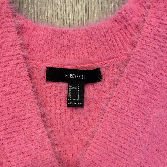 NWOT fuzzy pink sweater - Picture 3 of 5